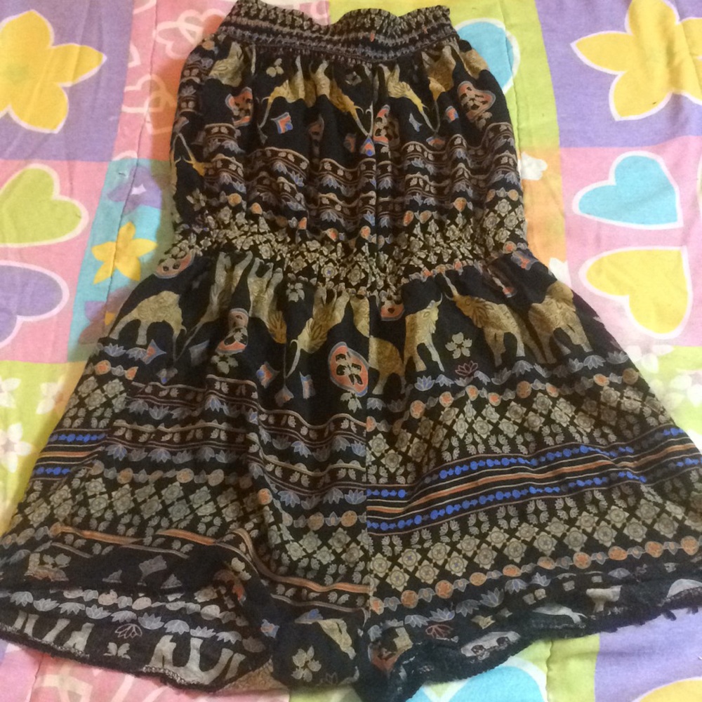 Urban design multi-colored strapless romper shorts